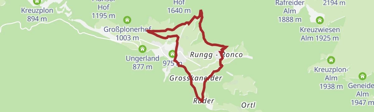 Route map: Lüsner Panorama Trail